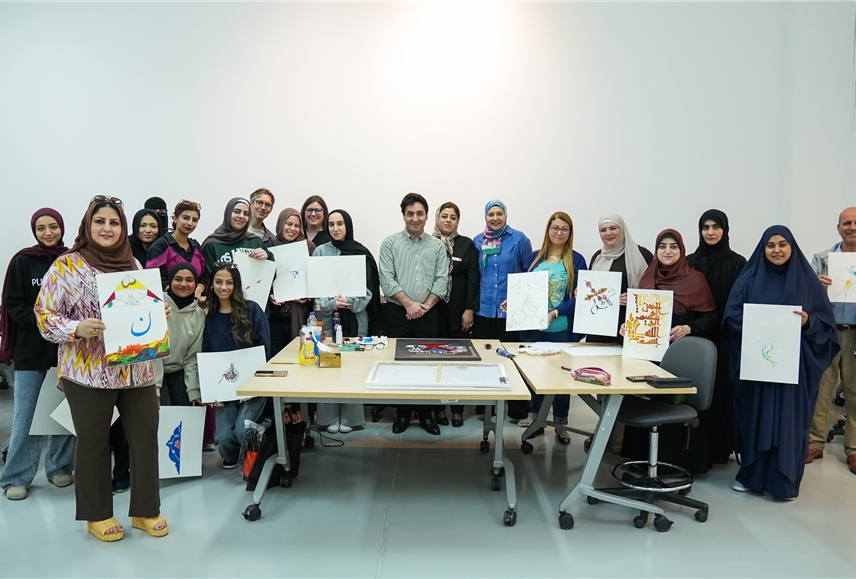 "Contemporary Painting" Workshop by artist Habib Ramezanpour - University of Sharjah - College of Fine Arts and Design 